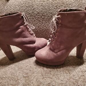 Women's High Heel Ollie Boots Tan/Beige Size 7